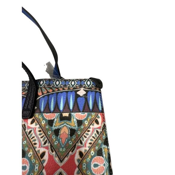 Johnny Was Colorful Floral Patterned Leather Small Tote Bag Bohemian - Picture 10 of 14